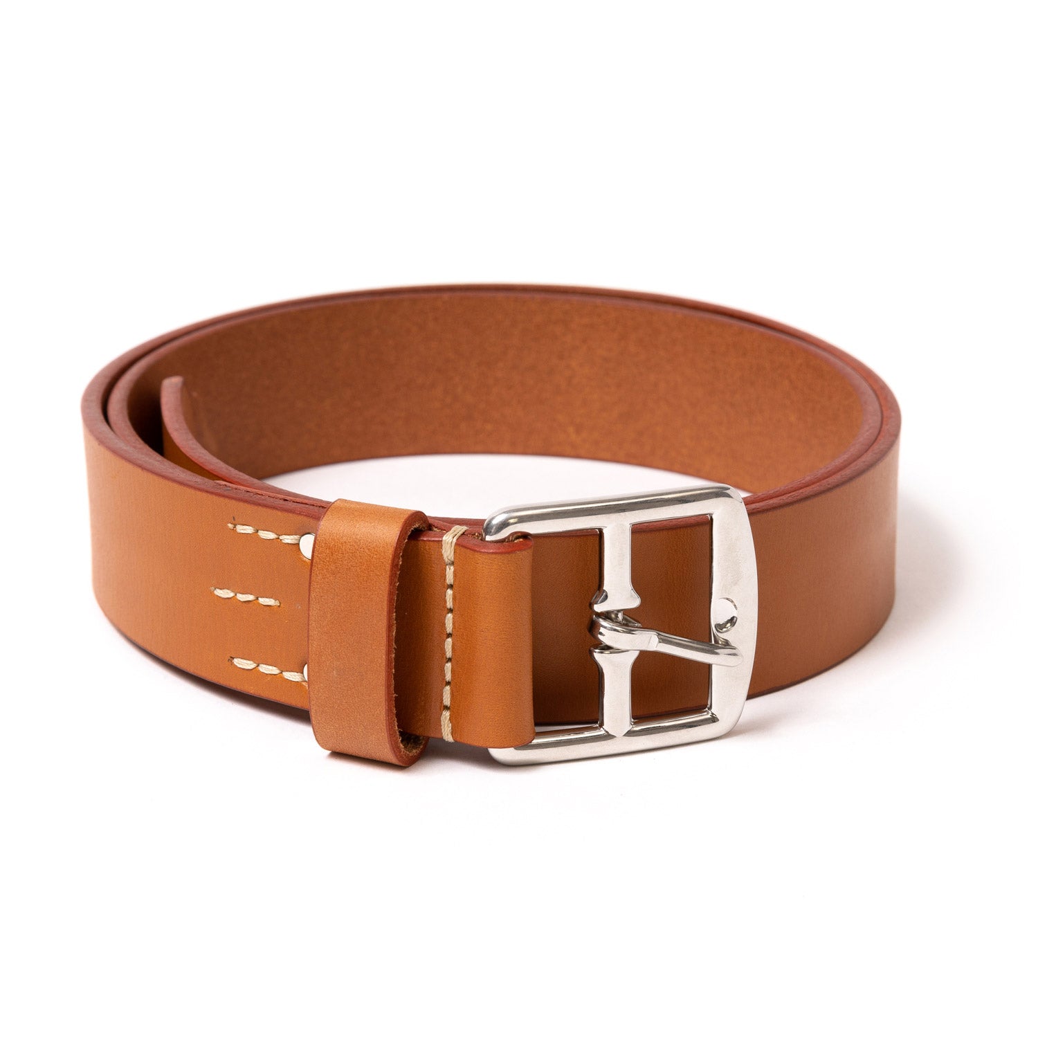 Gürtel "Saddle Strap" aus hellbraunem Sattelleder - Handarbeit